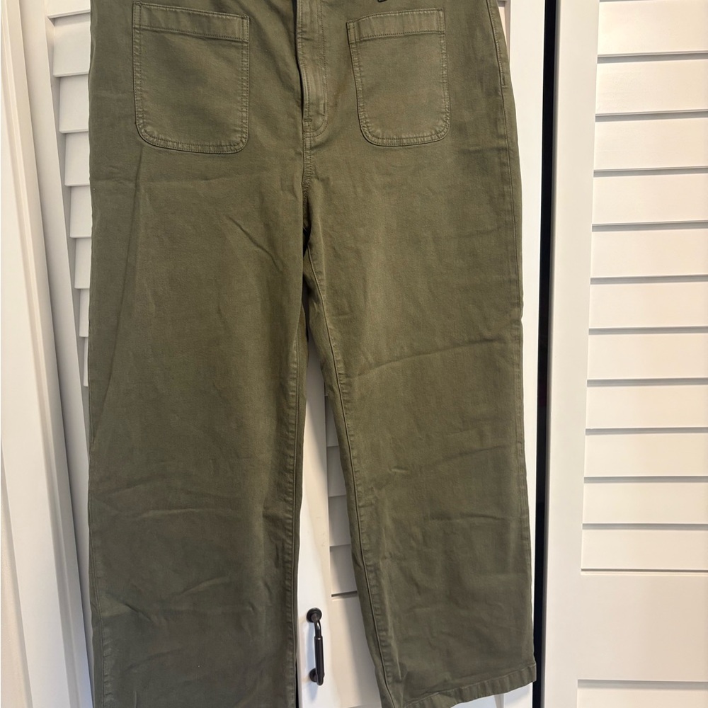 Madewell Emmett Wide-Leg Pants in Olive